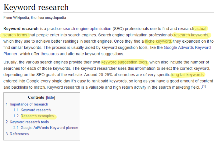wiki-keyword-research