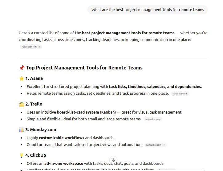Mentions in LLM platforms