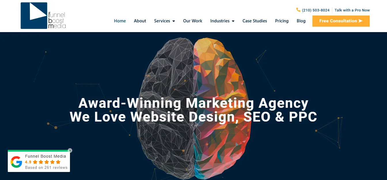 Funnel Boost Media link building agency homepage