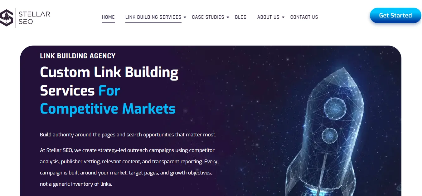 Stellar SEO link building agency homepage