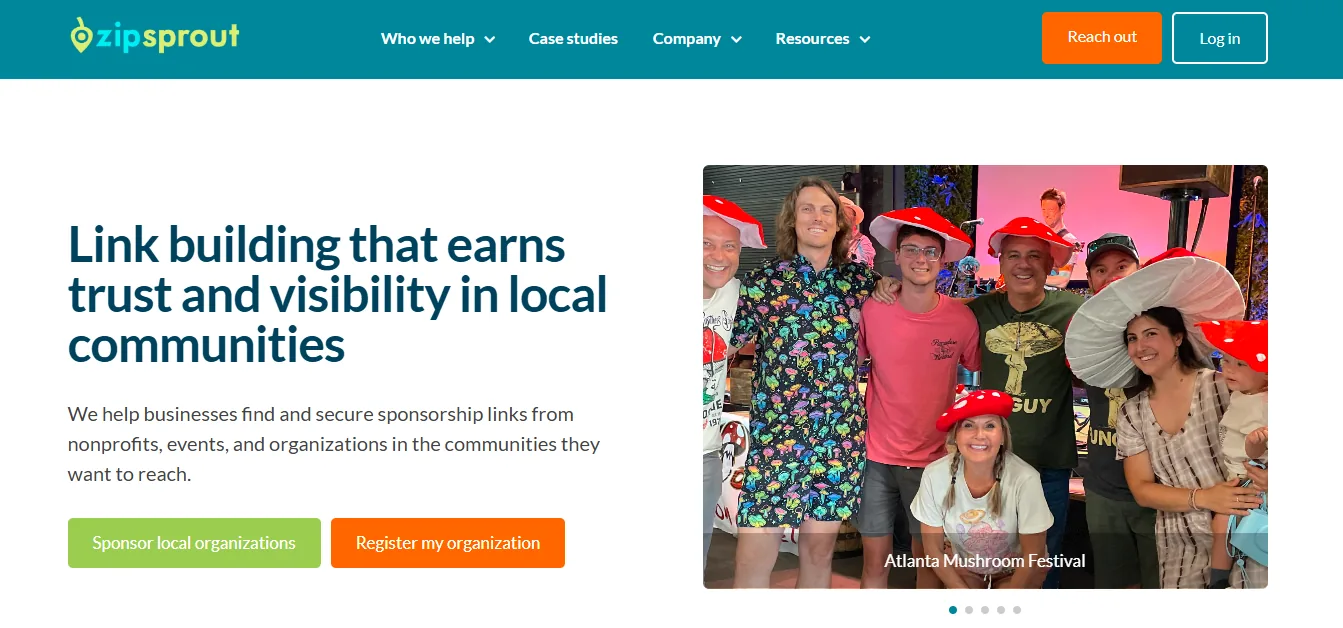 ZipSprout link building agency homepage