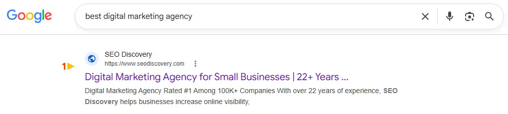 SEO Discovery #1 on Google Maps for best digital marketing agency